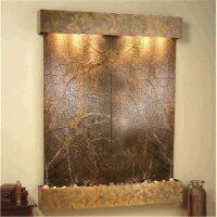 Majestic River - Green Rainforest Marble Wall Fountain