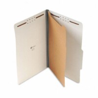 Pressboard Classification Folder  Legal  Four-Section  Gray  10/Box