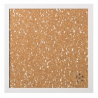 White & Natural Cork Bulletin Board with White Frame&#44; 18 x 18 in.