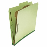 Pressboard Classification Folder&#44; Letter&#44; Four-Section&#44; Green&#44; 10-Box