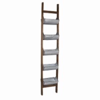 71 x 8 x 14 in. Uniquely Designed Reed Ladder Planter, Gray