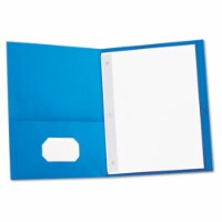 Two-Pocket Portfolios w/Tang Fasteners 11 x 8-1/2 Light Blue 25/Box