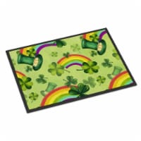 Watercolor St Patricks Day Lucky Leprechan Indoor or Outdoor Mat, 24 x 36 in.