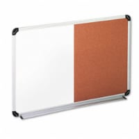 Universal  Cork/Dry Erase Board  Melamine  36 x 24  Black/Gray  Aluminum/Plastic Frame