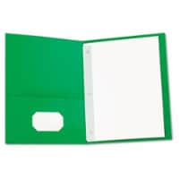 Two-Pocket Portfolios w/Tang Fasteners  11 x 8-1/2  Green  25/Box