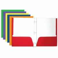 Bazic   Asst. Color 2-Pockets Portfolios w/ 3-Prong Fastener Pack of 100