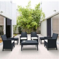 California Wickerlook Casual Seating Set, Dark Gray - 7 Piece
