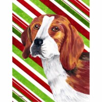 Beagle Candy Cane Holiday Christmas Flag - Garden Size, 11 x 15 in.