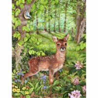 European Roe Deer Fawn Flag Canvas House Size