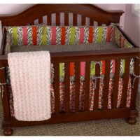 Here Kitty Kitty 8 Pieces Crib Bedding Set - Pink, Green