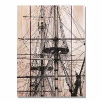 28 x 36 in. Tall Ship Inside & Outside Cedar Wall Art