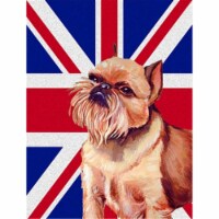 Brussels Griffon With English Union Jack British Flag Flag Garden Size