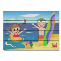 15 x 11 in. Kids on Beach Wall Art