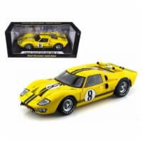 1966 Ford GT-40 MK 2 Yellow No.8 1-18 Diecast Car Model