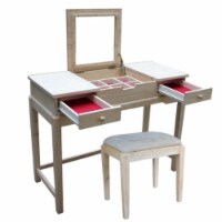 International Concepts K-BE-2-DT-2 Vanity table with vanity bench Ready to finish