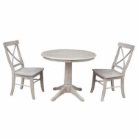 36  Round Top Pedestal Table - With 2 X-Back Chairs