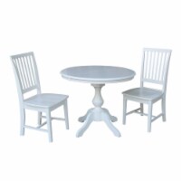 36  Round Extension Dining Table With 2 Mission Chairs