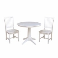 36  Round Extension Dining Table With 2 Mission Chairs