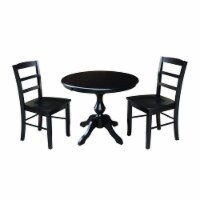 36  Round Extension Dining Table With 2 Madrid Chairs