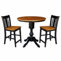 36  Round Extension Dining Table 36.1 H With 2 San Remo Counter height Stools