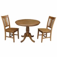 International Concepts 3 Piece 36  Round Dining Set in Pecan