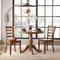International Concepts 3 Piece 36  Round Dining Set in Pecan