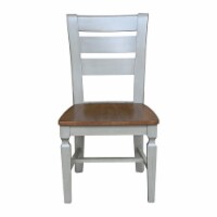 Vista Solid Wood Ladderback Chairs in Distressed Hickory/Stone - Set of 2