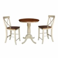 30  Round Pedestal Counter Height Table with 2 Counter Height Stools