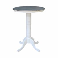 30  Round Solid Wood Gray Table-Bar Height