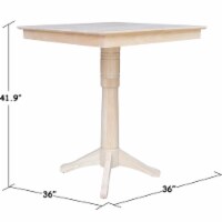 36  x 36  Natural Solid Wood Square Top Pedestal Table - 41.9  Height