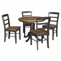 36 in. Wood Dining Table with 4 Madrid Ladderback Chairs in Hickory/Washed Coal