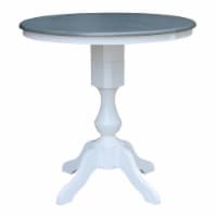 36 in. Counter Height Wood Dining Table with 12 in. Leaf in White/Heather Gray
