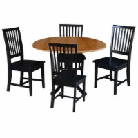 42 in Dual Drop Leaf Dining Table with 4 Dining Chairs - 5 Piece Dining Set