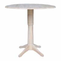 42  Round Solid Wood Dual Drop Leaf Pedestal Table - Unfinished