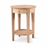 International Concepts Unfinished Accent Table with One Drawer