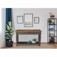 Vista Solid Wood Console/Sofa Table in Hickory/Washed Coal