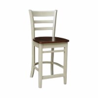 Solid Wood Emily Counter Height Stool in Antiqued Almond/Espresso