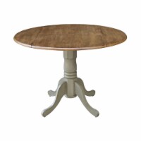 42  Round Solid Wood Distressed Hickory/Stone Drop Leaf Table