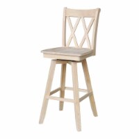 Double  X  Back Bar height Stool - With Swivel Seat - 30  Seat Height