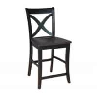 International Concepts Cosmo 24 Cross Back Counter Stool in Coal
