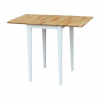 International Concepts Small Dropleaf Table in White and Natural