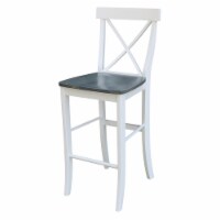 X-back Solid Wood Bar Height Stool  in White/Heather Gray