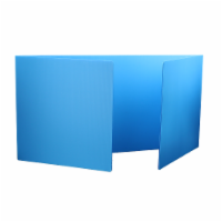 Blue  Premium Corrugated Plastic Study Carrel Bulk Pack of 24