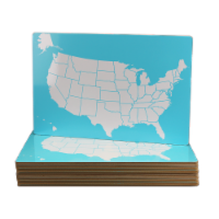 12 x 18 Two Sided US Map Dry Erase Board Bulk Class Pack of 24