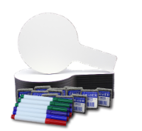 Mini Dry Erase Answer Paddles with Colored Pens and Erasers Class Pack of 12 Bulk