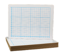 9 x 12 Two Sided Quadrant Grid Dry Erase Board - 1/2  Square Bulk Class Pack of 12