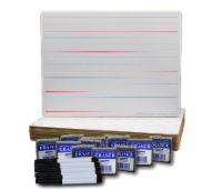 9 x 12 Red & Blue Ruled/Dry Erase (dual sided) + Pen + Student Eraser Class Pack 12