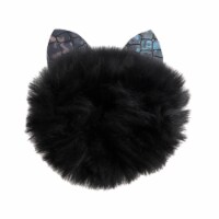 Black Faux Fur Cat Ear Scrunchie Perspective: Main