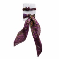 Purple Print Scrunchie & Scarf Set Perspective: Main