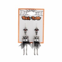 FAF Tulle Skirt Skeleton Earrings - Silver/Black Perspective: Main